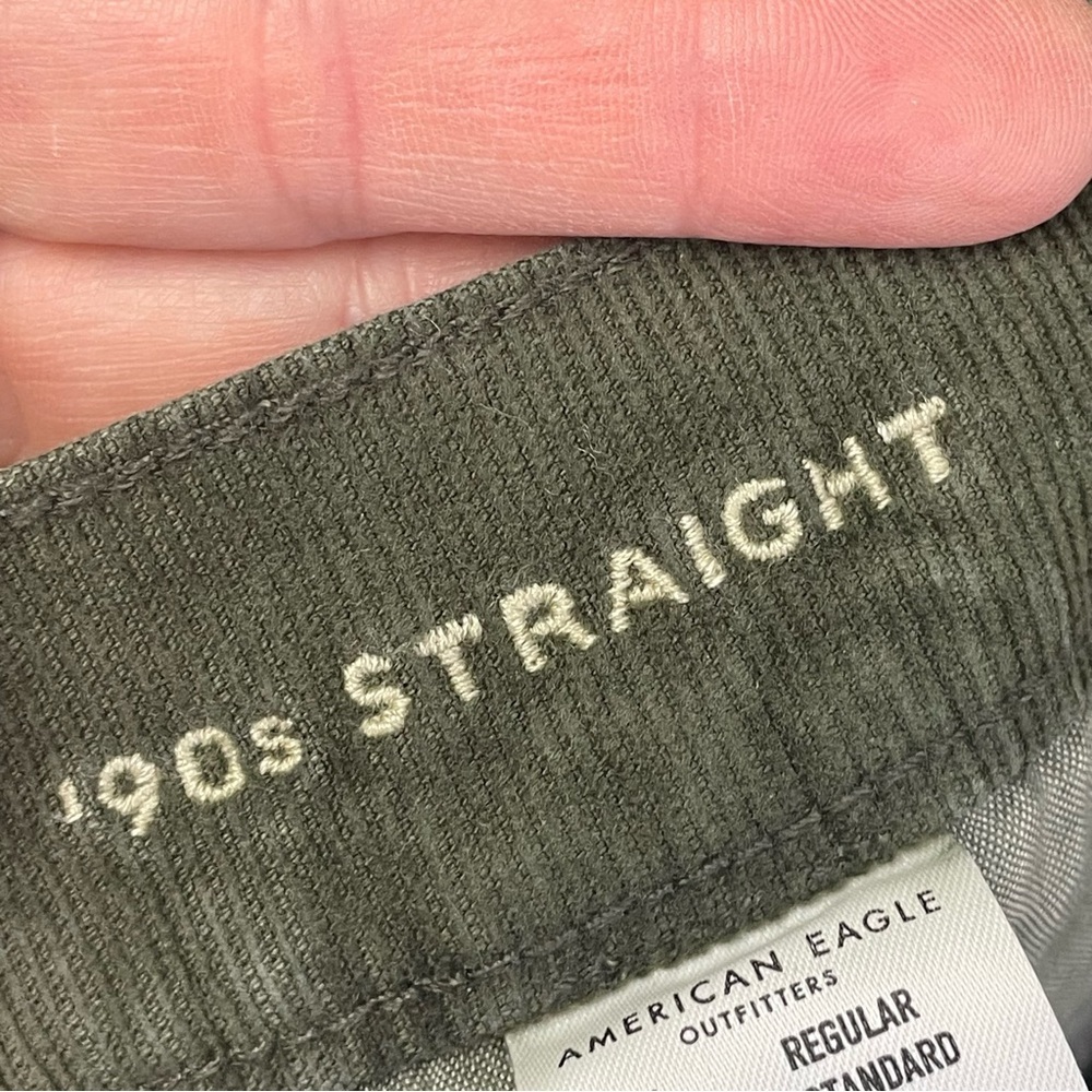 American Eagle Outfitters Corduroy Pants Womens Sz 4 Regular Green 90s Straight - Picture 9 of 12